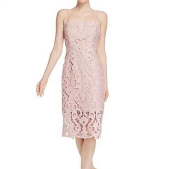 NWT Bardot Light Pink Lace Sheath Dress Size 8 - Picture 2 of 9